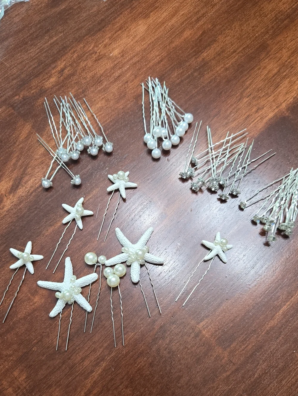 Ivory Pearl & Starfish Hair Pin Set